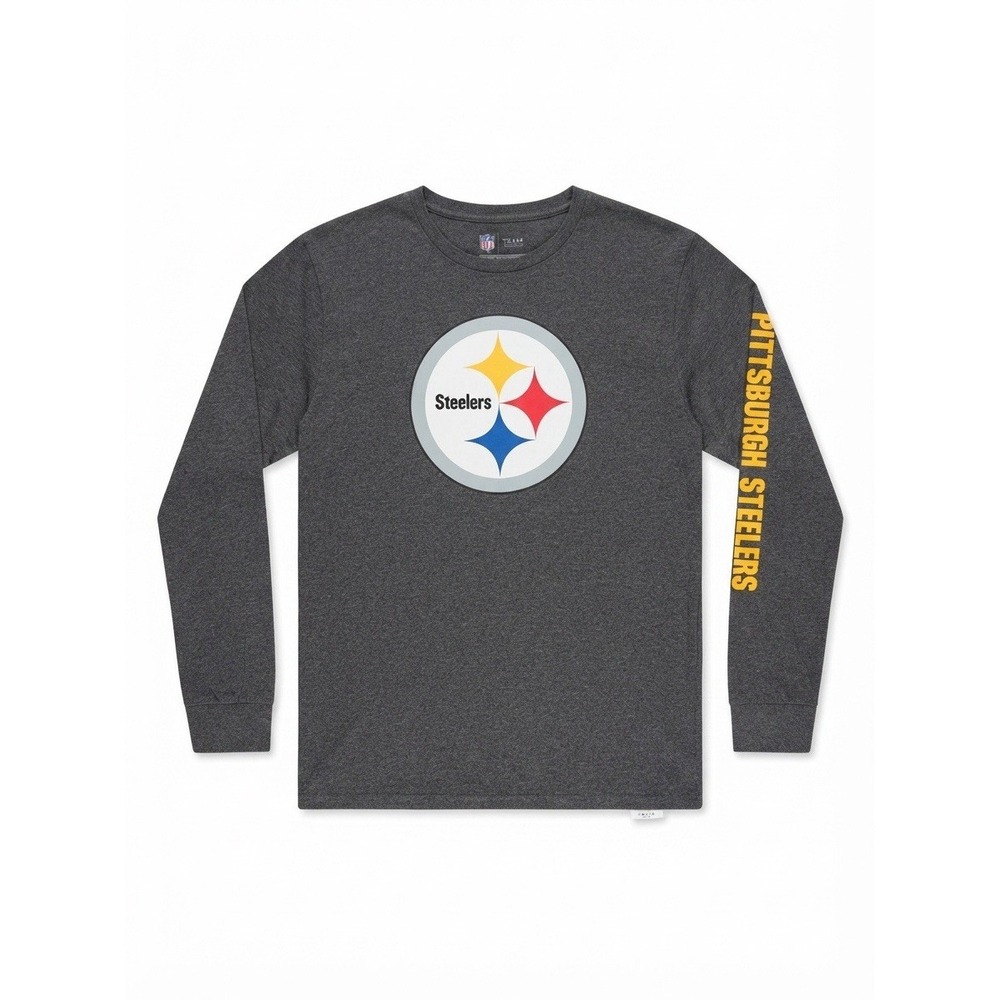 NFL Pittsburgh Steelers Long Sleeve Graphic T-Shirt Heather Gray XL